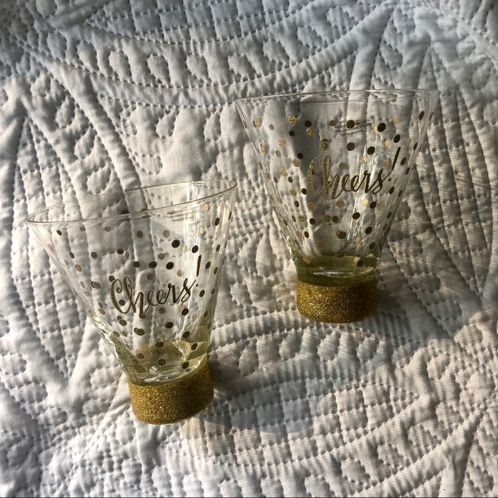 NWT Set of 2 cheers stemless martini glasses